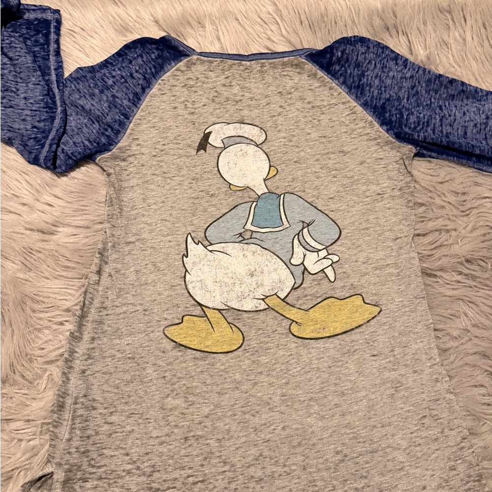 Disney Donald Duck Blue and Gray Long Sleeve Tee - Picture 2 of 5